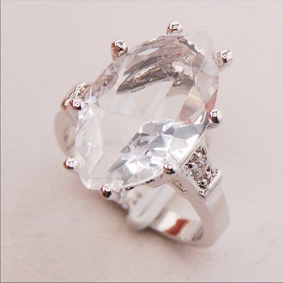 Jewelry - 925 STERLING SILVER WHITE SAPPHIRE RING
